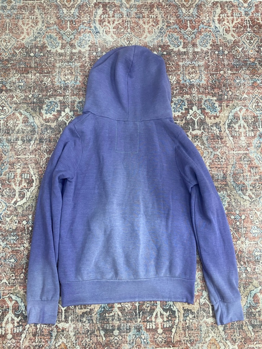 Aviator Nation 5 stripe zip up hoodie in faded grape L retro surf luxe-casual - Picture 7 of 8